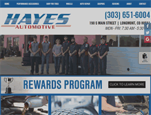 Tablet Screenshot of hayes-automotive.com